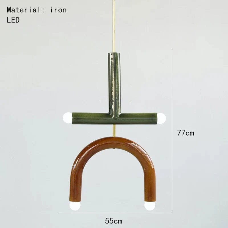 Lustre Arc-en-ciel LED Métal Coloré pour Décoration Intérieure | Marco Lucetti J 01 / Lumière chaude 3000K