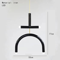 Lustre Arc-en-ciel LED Métal Coloré pour Décoration Intérieure | Marco Lucetti J 02 / Lumière chaude 3000K