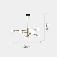 Lustre Aries Constellation - Métal Noir et Doré | Marco Lucetti 6 embouts