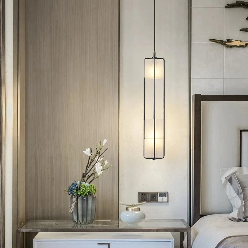 Lustre Art déco d'intérieur en verre blanc et noir pour Hall d'hôtel : Lampe élégante pour la salle à manger, la cuisine et le bar | Marco Lucetti