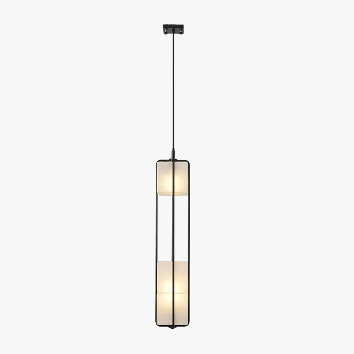 Lustre Art déco d'intérieur en verre blanc et noir pour Hall d'hôtel : Lampe élégante pour la salle à manger, la cuisine et le bar | Marco Lucetti