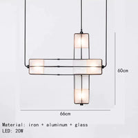 Lustre Art Déco en Verre et Métal pour Hôtel de Luxe | Marco Lucetti Style C-Noir / Lumière chaude