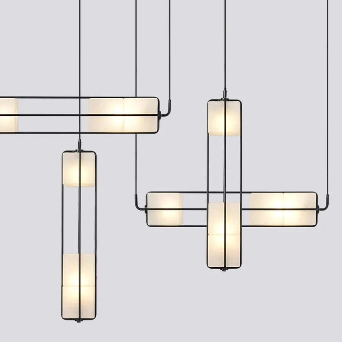 Lustre Art Déco en verre et métal pour hôtel et bar de luxe | Marco Lucetti