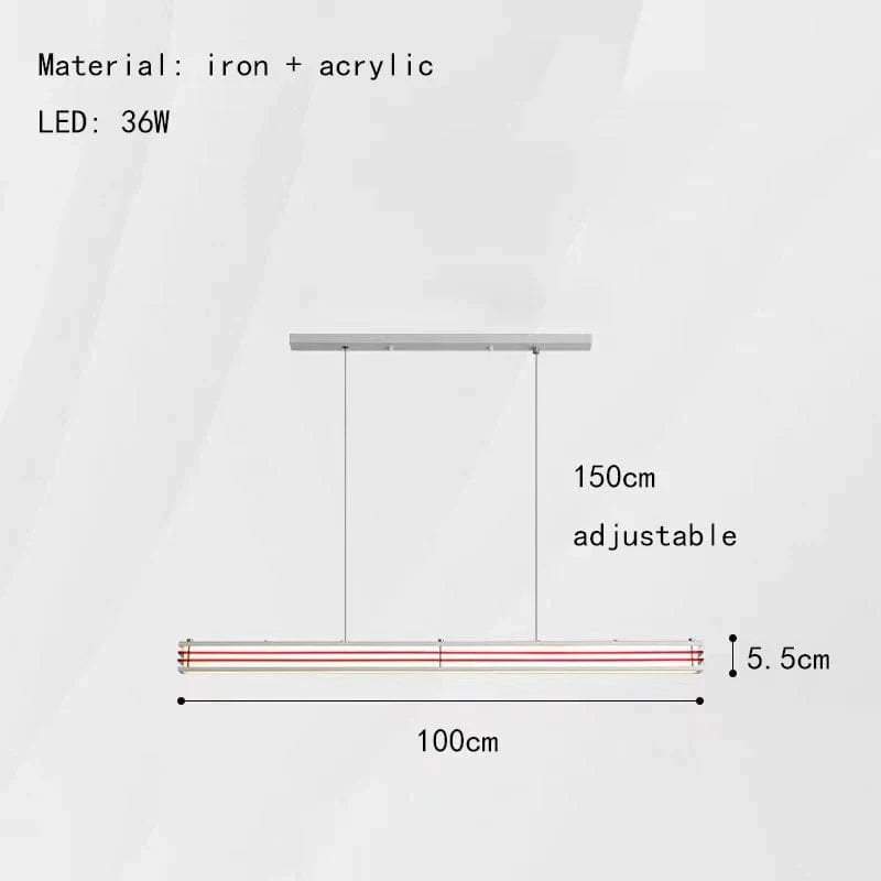 Lustre Art Déco Nouveau Style Anneau Suspendu avec Luminaires Fil Réglable | Marco Lucetti Long 100cm-Rouge / 3 modifiables