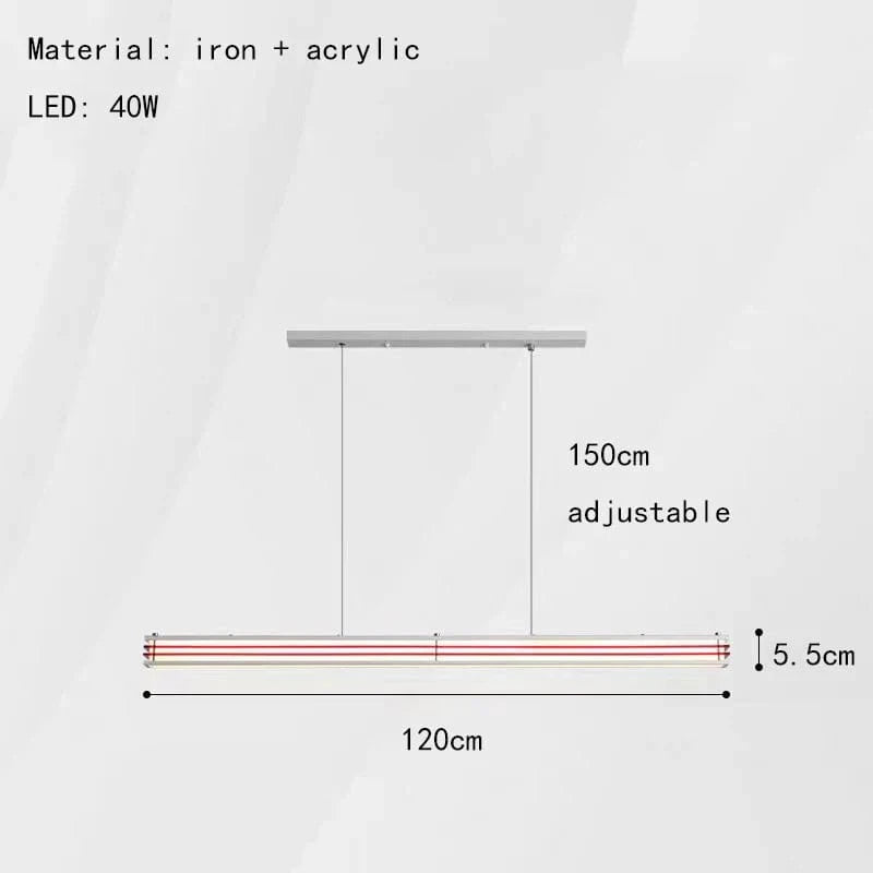 Lustre Art Déco Nouveau Style Anneau Suspendu avec Luminaires Fil Réglable | Marco Lucetti Long 120cm-Rouge / 3 modifiables