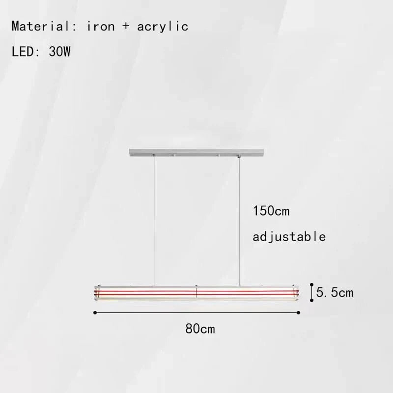 Lustre Art Déco Nouveau Style Anneau Suspendu avec Luminaires Fil Réglable | Marco Lucetti Long 80cm-Rouge / 3 modifiables