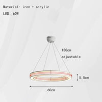 Lustre Art Déco Nouveau Style Anneau Suspendu avec Luminaires Fil Réglable | Marco Lucetti Rond 60cm-Rouge / 3 modifiables