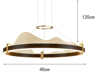 Lustre Atmosphérique Moderne LED pour Éclairage Intérieur | Marco Lucetti 1 anneau 40cm noir / Gradation à distance RC