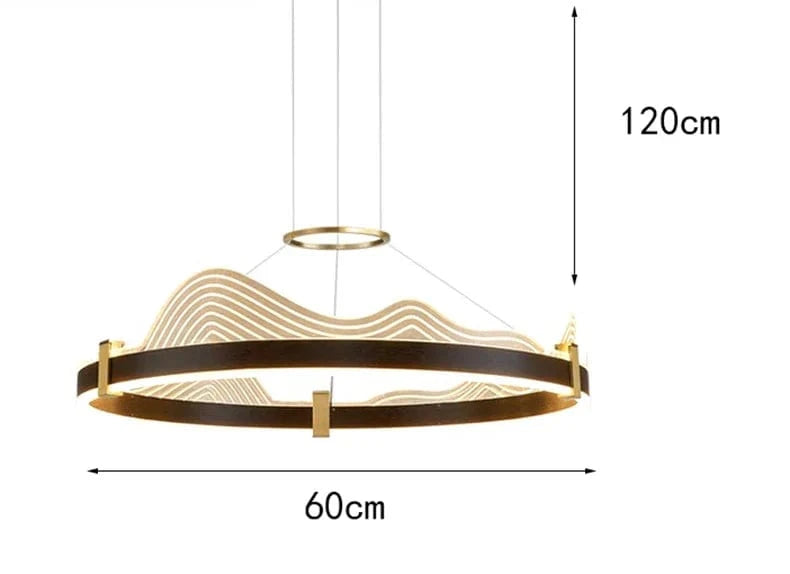 Lustre Atmosphérique Moderne LED pour Éclairage Intérieur | Marco Lucetti 1 anneau 60cm noir / Gradation à distance RC