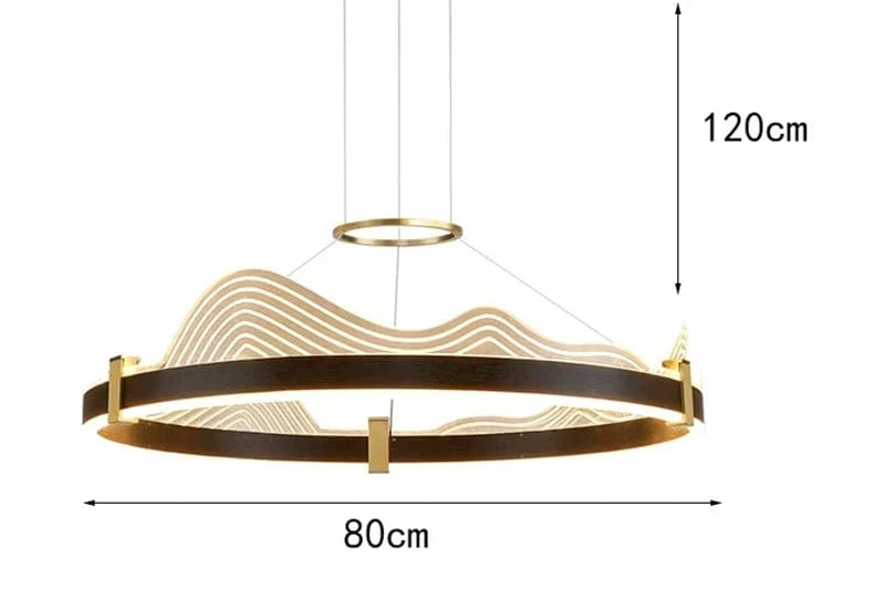 Lustre Atmosphérique Moderne LED pour Éclairage Intérieur | Marco Lucetti 1 anneaux 80cm noir / Gradation à distance RC
