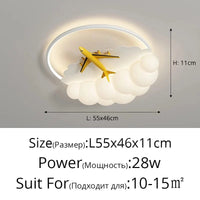 Lustre Avion LED Moderne pour Enfant | Marco Lucetti B Jaune / 3 couleurs sans télécommande