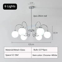 Lustre Blanc Lait - Éclairage Élégant | Marco Lucetti 6 lumières / Lumière chaude