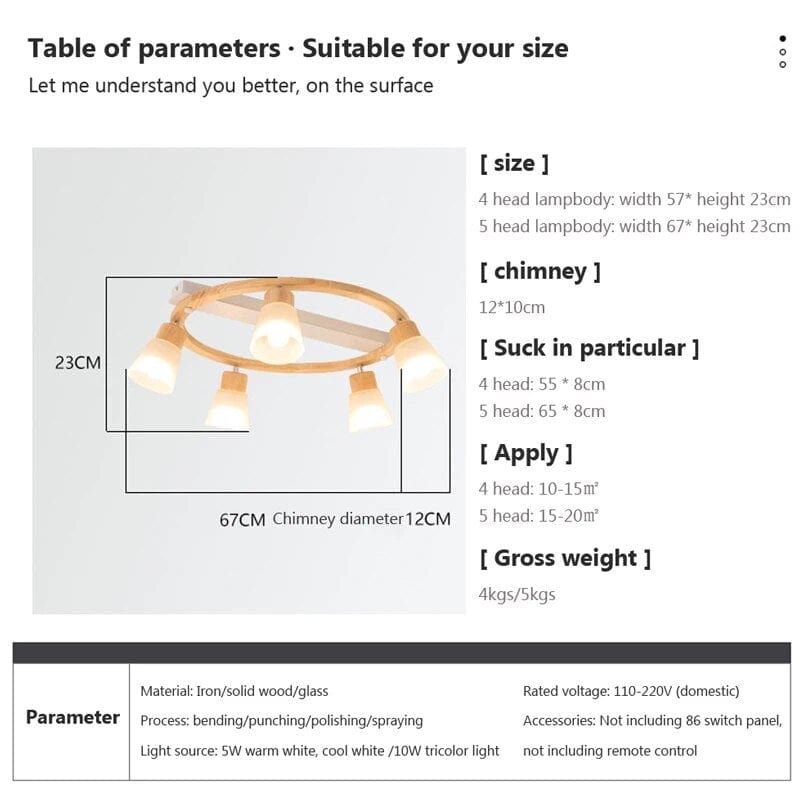 Lustre Bois LED - Éclairage Maison | Marco Lucetti