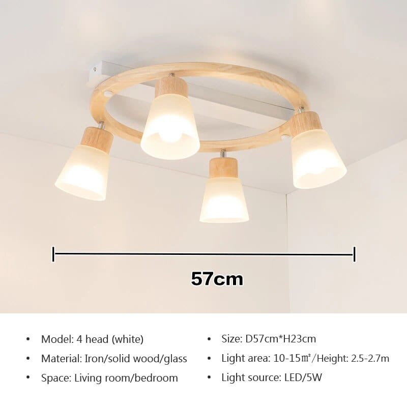 Lustre Bois LED - Éclairage Maison | Marco Lucetti B / Blanc chaud