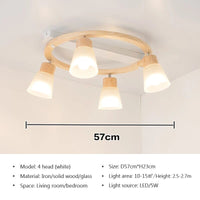 Lustre Bois LED - Éclairage Maison | Marco Lucetti B / Blanc chaud