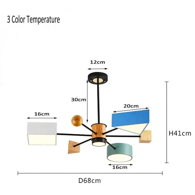 Lustre Bois Nordique Moderne | Marco Lucetti Lustre nordique / 3 Température de couleur
