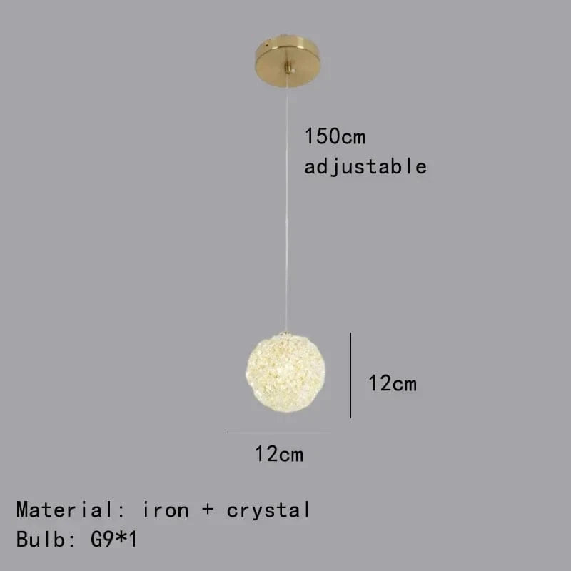 Lustre Boule de Cristal Artistique de Luxe Moderne | Marco Lucetti Noir / Blanc chaud