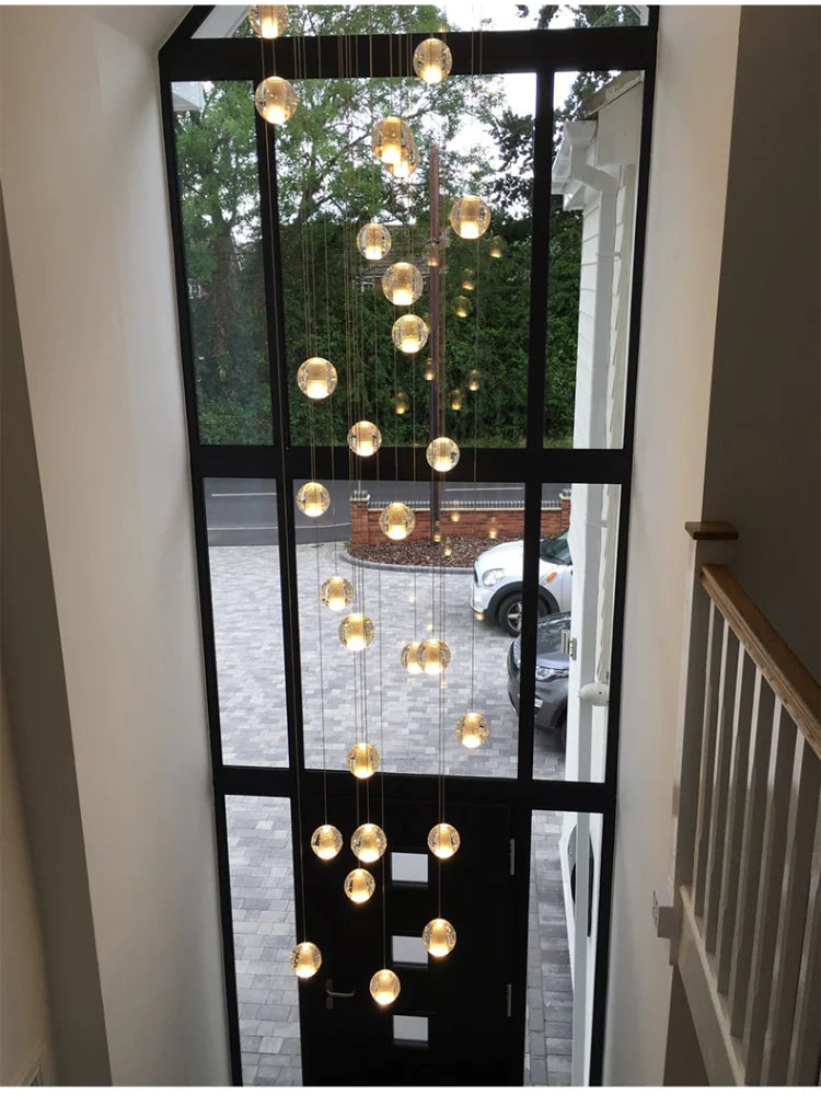 Lustre Boule de Cristal Nordique pour Villa de Luxe