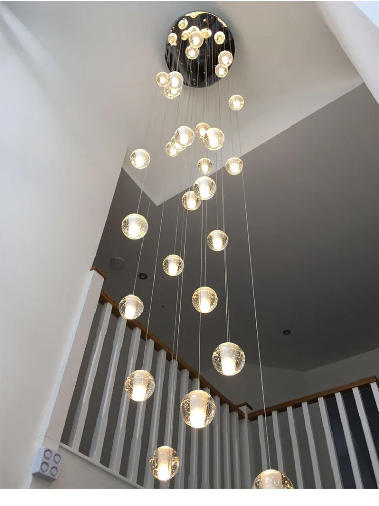 Lustre Boule de Cristal Nordique pour Villa de Luxe