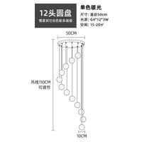 Lustre Boule de Cristal Nordique pour Villa de Luxe | Marco Lucetti 12 têtes 1 / Blanc chaud