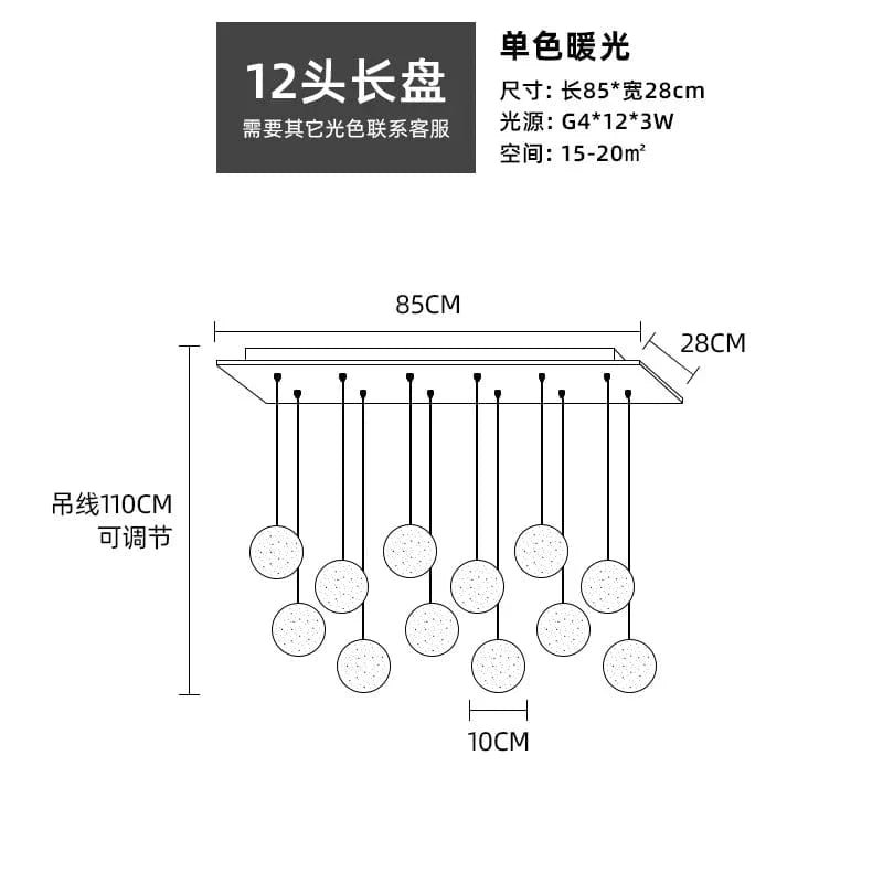Lustre Boule de Cristal Nordique pour Villa de Luxe | Marco Lucetti 12 têtes / Blanc chaud