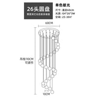 Lustre Boule de Cristal Nordique pour Villa de Luxe | Marco Lucetti 26 têtes 1 / Blanc chaud