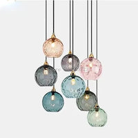 Lustre boule de verre coloré nordique suspension moderne Grain d'eau Ocean Lights | Marco Lucetti