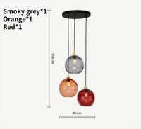 Lustre boule de verre coloré nordique suspension moderne Grain d'eau Ocean Lights | Marco Lucetti E