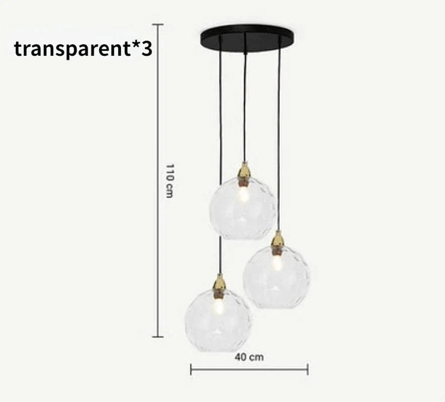 Lustre boule de verre coloré nordique suspension moderne Grain d'eau Ocean Lights | Marco Lucetti G