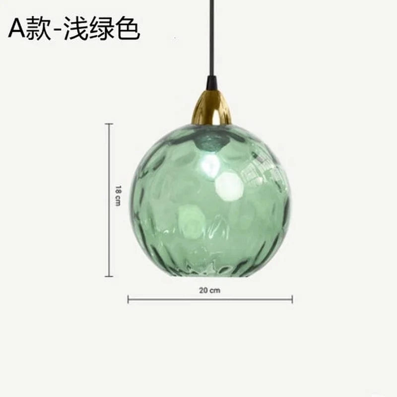 Lustre boule de verre coloré nordique suspension moderne Grain d'eau Ocean Lights | Marco Lucetti Vert