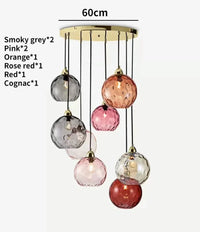 Lustre boule de verre coloré nordique suspension moderne Grain d'eau Ocean Lights | Marco Lucetti Z