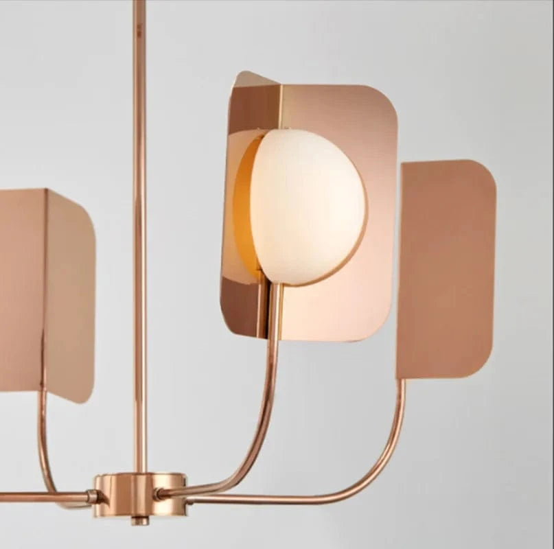 Lustre Boule de Verre Feuilles de Métal Luxe - Or Rose & Or | Marco Lucetti