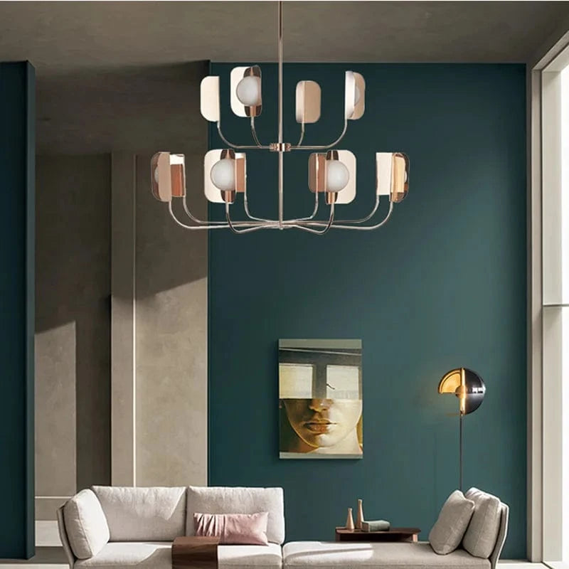 Lustre Boule de Verre Feuilles de Métal Luxe - Or Rose & Or | Marco Lucetti