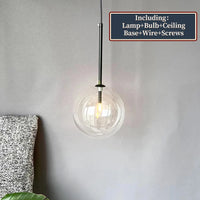 Lustre Boule de Verre LED Pour Décoration Intérieure | Marco Lucetti Noir / 15 cm / Lumière froide