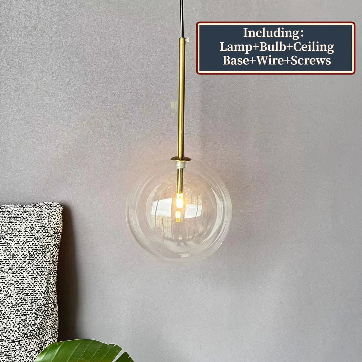 Lustre Boule de Verre LED Pour Décoration Intérieure | Marco Lucetti Or / 15 cm / Lumière froide