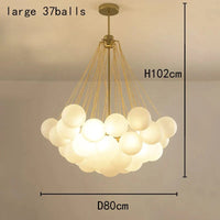Lustre Boule de Verre Moderne LED Suspension Nordique Suspendu - Édition Lumière Design | Marco Lucetti D80cm 37 boules or / Blanc froid