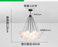Lustre Boule de Verre Moderne LED Suspension Nordique Suspendu - Édition Lumière Design | Marco Lucetti D80cm 37balle noir / Blanc froid