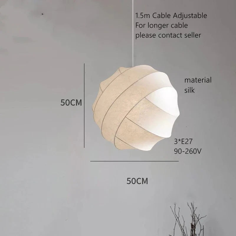 Lustre boule design en tissu soyeux fait main | Marco Lucetti D50cm