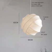 Lustre boule design en tissu soyeux fait main | Marco Lucetti D60cm