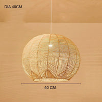 Lustre boule en rotin artisanal. | Marco Lucetti D 40CM