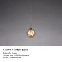 Lustre boule en verre design | Marco Lucetti Verre ambré de style G / Blanc chaud