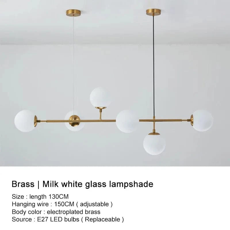 Lustre boule en verre design | Marco Lucetti Verre blanc de style E / Blanc chaud