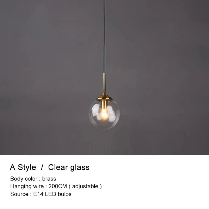 Lustre boule en verre design | Marco Lucetti Verre clair de style F / Blanc chaud