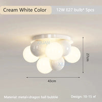 Lustre boule nordique à bulles LED pour chambre d'enfant | Marco Lucetti Blanc crème / 3 Température de couleur