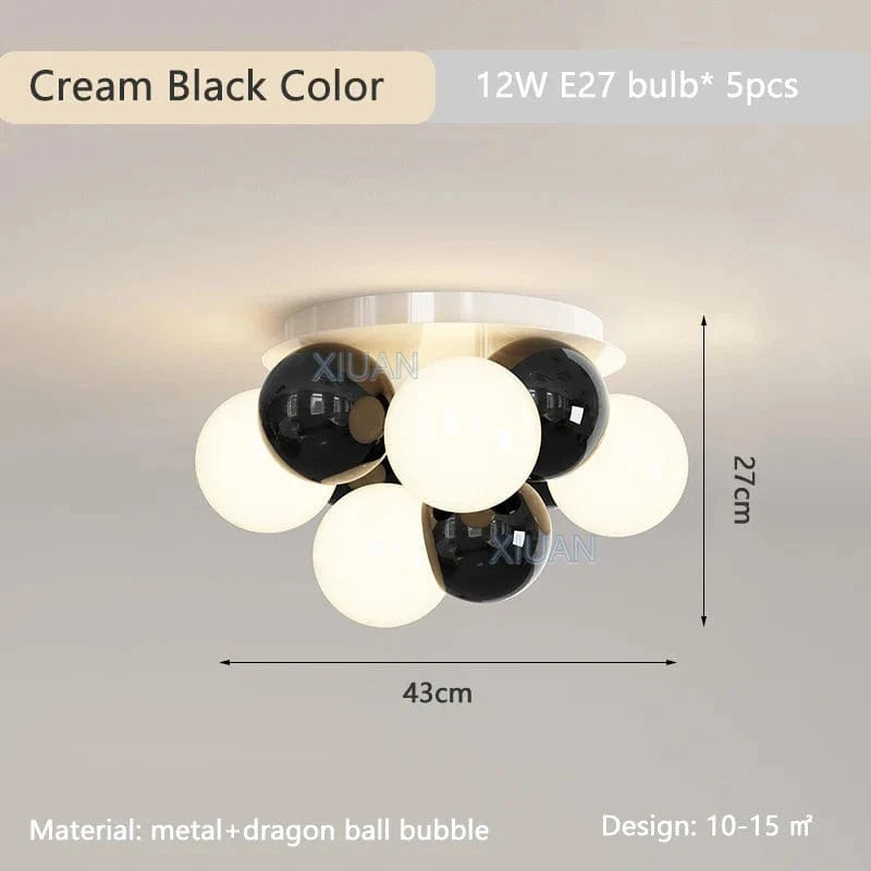 Lustre boule nordique à bulles LED pour chambre d'enfant | Marco Lucetti Crème Noir / 3 Température de couleur