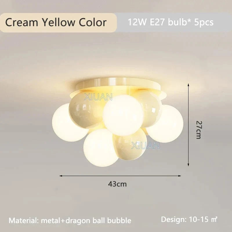 Lustre boule nordique à bulles LED pour chambre d'enfant | Marco Lucetti Jaune crème / 3 Température de couleur