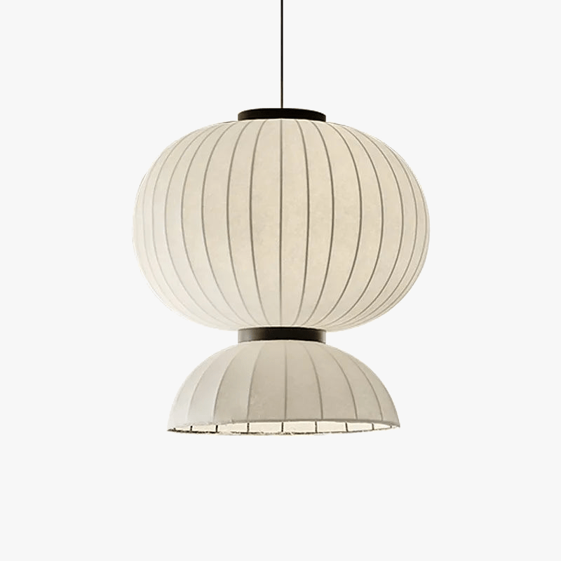 Lustre boule ovale en tissu japonais en soie design | Marco Lucetti