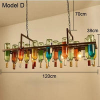 Lustre Bouteille de vin en verre E27 LED Vintage américain rétro industriel Bar créatif café Restaurant éclairage de style Loft | Marco Lucetti Modèle D