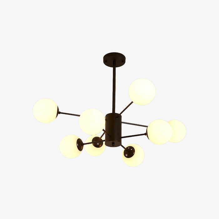 Lustre branchedesign noir Vintage | Marco Lucetti 8 lampes / Froide