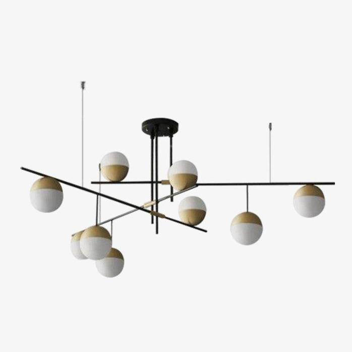 Lustre Branches et Boules en Verre Doré | Marco Lucetti